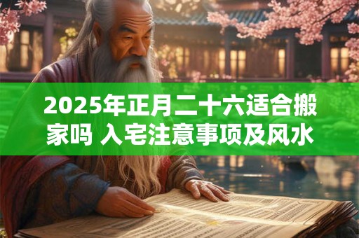 2025年正月二十六适合搬家吗 入宅注意事项及风水