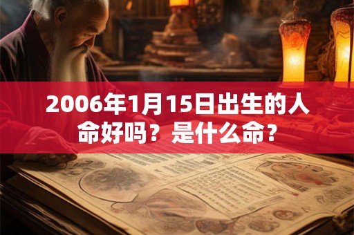 2006年1月15日出生的人命好吗？是什么命？