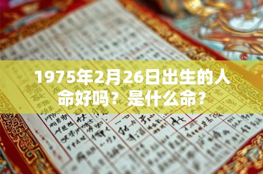 1975年2月26日出生的人命好吗？是什么命？
