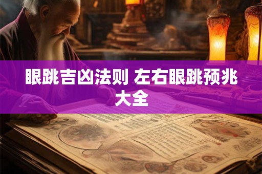 眼跳吉凶法则 左右眼跳预兆大全