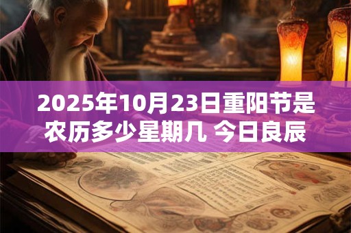 2025年10月23日重阳节是农历多少星期几 今日良辰吉时