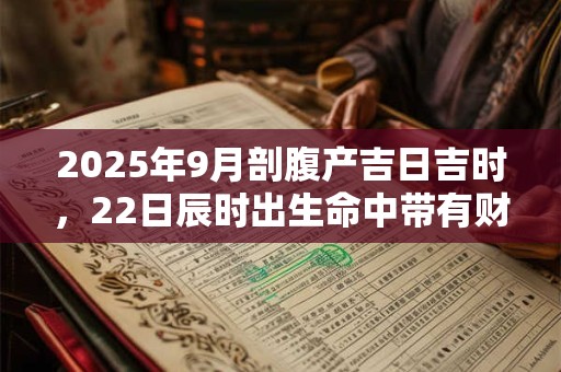 2025年9月剖腹产吉日吉时，22日辰时出生命中带有财库