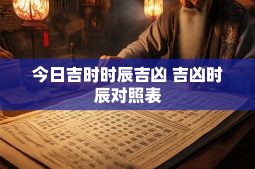 今日吉时时辰吉凶 吉凶时辰对照表