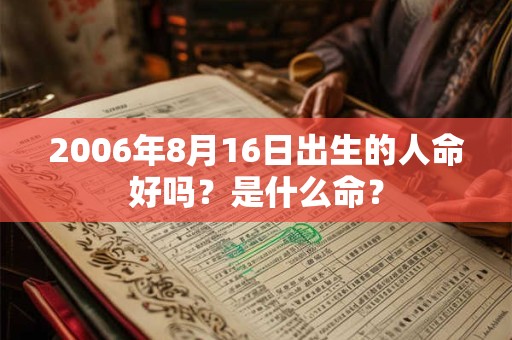 2006年8月16日出生的人命好吗？是什么命？