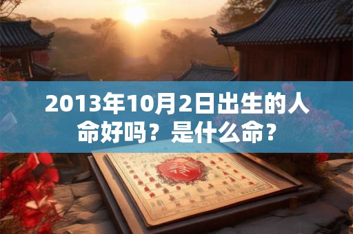 2013年10月2日出生的人命好吗？是什么命？