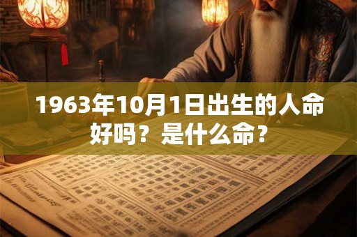 1963年10月1日出生的人命好吗？是什么命？