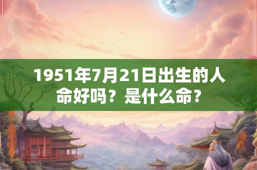 1951年7月21日出生的人命好吗？是什么命？