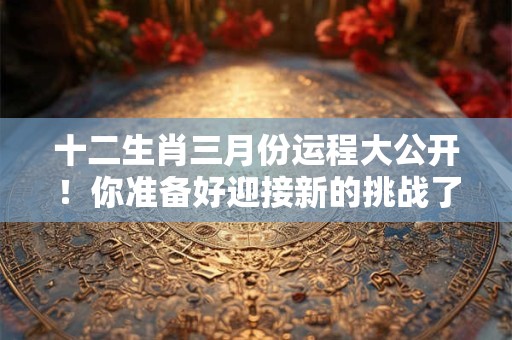十二生肖三月份运程大公开！你准备好迎接新的挑战了吗