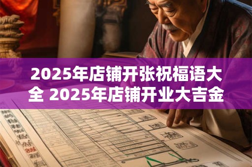 2025年店铺开张祝福语大全 2025年店铺开业大吉金句