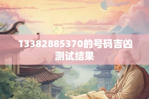 13382885370的号码吉凶测试结果