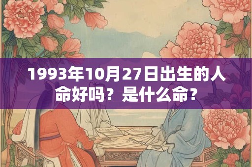 1993年10月27日出生的人命好吗？是什么命？