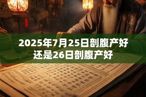 2025年7月25日剖腹产好还是26日剖腹产好