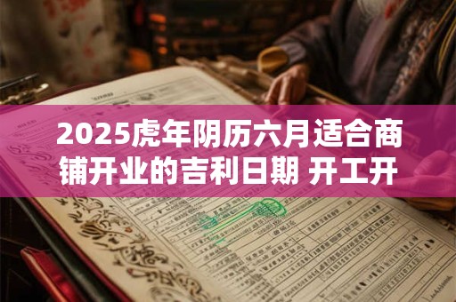 2025虎年阴历六月适合商铺开业的吉利日期 开工开业良机