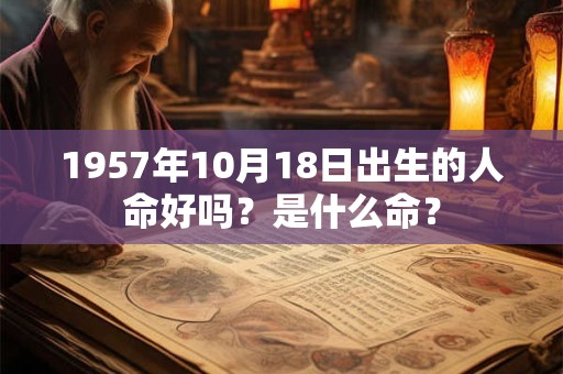 1957年10月18日出生的人命好吗？是什么命？