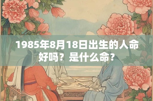 1985年8月18日出生的人命好吗？是什么命？