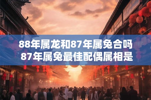 88年属龙和87年属兔合吗 87年属兔最佳配偶属相是啥