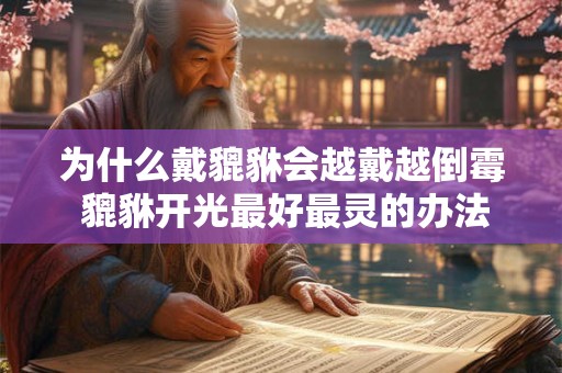 为什么戴貔貅会越戴越倒霉 貔貅开光最好最灵的办法