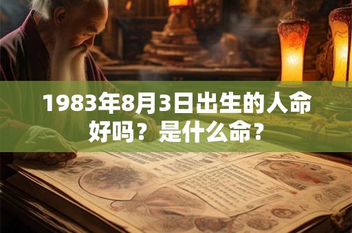 1983年8月3日出生的人命好吗？是什么命？