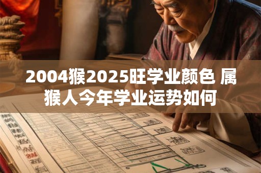 详细阅读:2004猴2025旺学业颜色 属猴人今年学业运势如何 2004猴2025旺学业颜色 属猴人今年学业运势如何