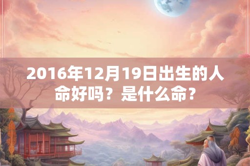 2016年12月19日出生的人命好吗？是什么命？