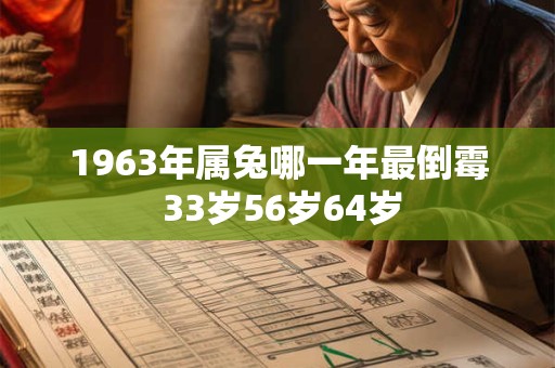 1963年属兔哪一年最倒霉 33岁56岁64岁