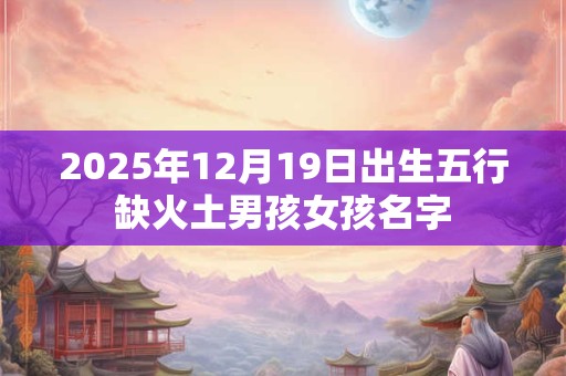 2025年12月19日出生五行缺火土男孩女孩名字