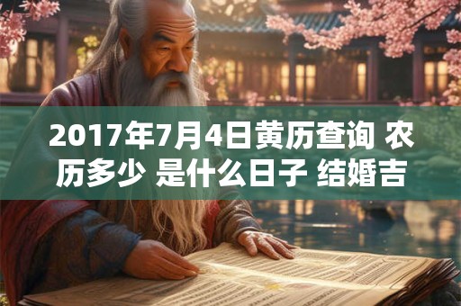 2017年7月4日黄历查询 农历多少 是什么日子 结婚吉时