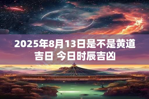 2025年8月13日是不是黄道吉日 今日时辰吉凶 2025年8月13日是不是黄道吉日 今日时辰吉凶