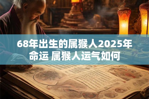 68年出生的属猴人2025年命运 属猴人运气如何