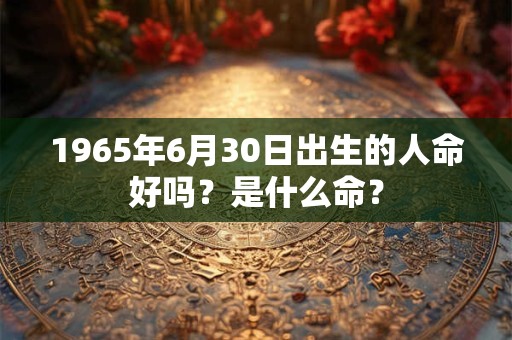 1965年6月30日出生的人命好吗？是什么命？