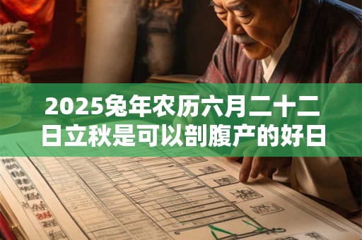 2025兔年农历六月二十二日立秋是可以剖腹产的好日子吗