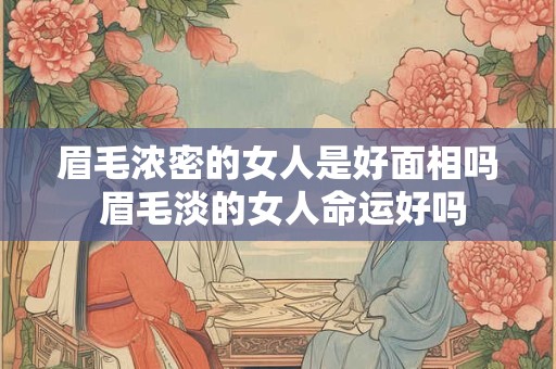 眉毛浓密的女人是好面相吗 眉毛淡的女人命运好吗 眉毛浓密的女人是好面相吗 眉毛淡的女人命运好吗