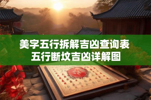 美字五行拆解吉凶查询表 五行断坟吉凶详解图