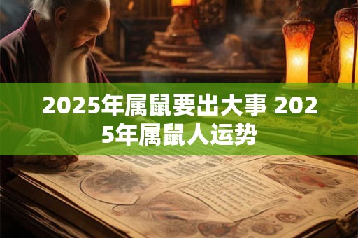 2025年属鼠要出大事 2025年属鼠人运势