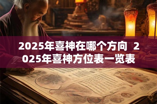 2025年喜神在哪个方向  2025年喜神方位表一览表