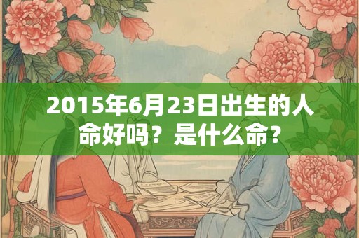 2015年6月23日出生的人命好吗？是什么命？