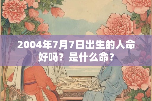 2004年7月7日出生的人命好吗？是什么命？