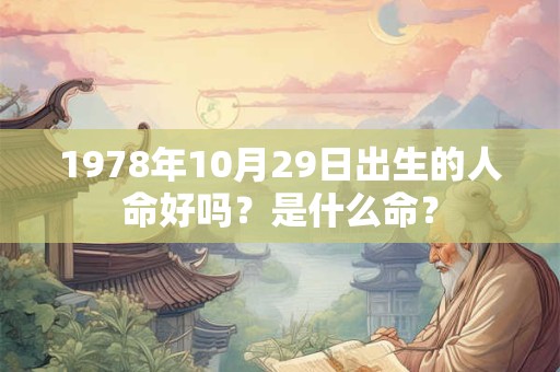1978年10月29日出生的人命好吗？是什么命？