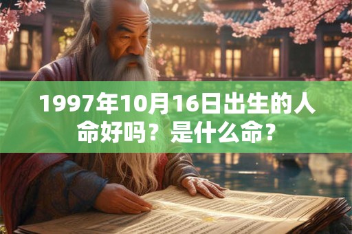 1997年10月16日出生的人命好吗？是什么命？