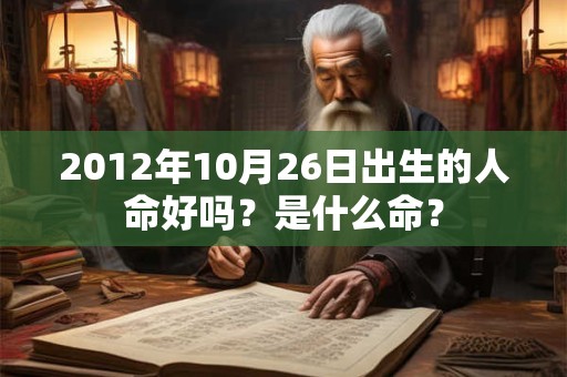 2012年10月26日出生的人命好吗？是什么命？