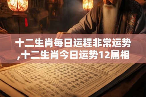 十二生肖每日运程非常运势,十二生肖今日运势12属相每日运程