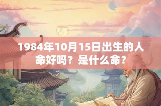 1984年10月15日出生的人命好吗？是什么命？