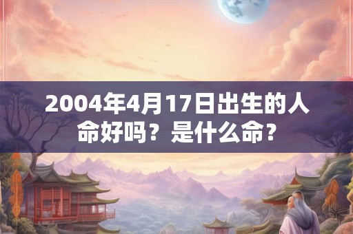 2004年4月17日出生的人命好吗？是什么命？