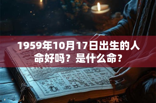 1959年10月17日出生的人命好吗？是什么命？