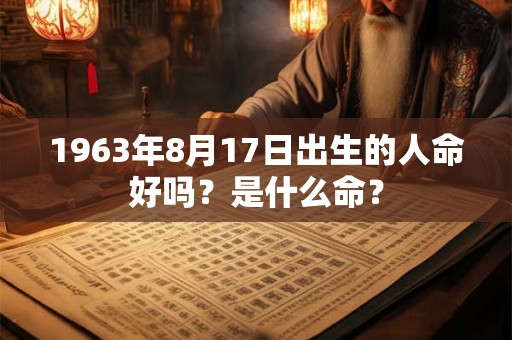1963年8月17日出生的人命好吗？是什么命？