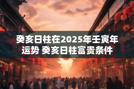 癸亥日柱在2025年壬寅年运势 癸亥日柱富贵条件 癸亥日柱在2025年壬寅年运势 癸亥日柱富贵条件