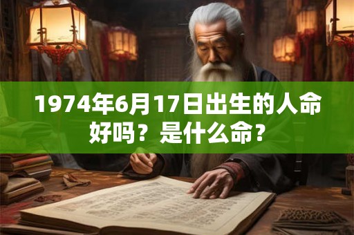 1974年6月17日出生的人命好吗？是什么命？