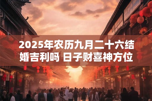 2025年农历九月二十六结婚吉利吗 日子财喜神方位 2025年农历九月二十六结婚吉利吗 日子财喜神方位