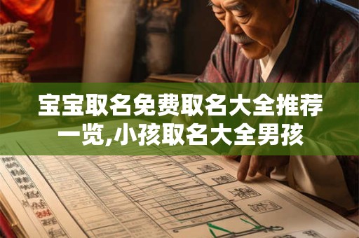 宝宝取名免费取名大全推荐一览,小孩取名大全男孩