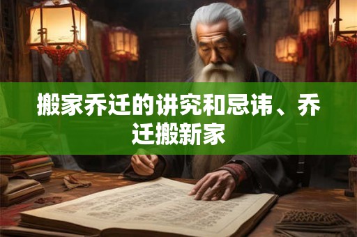 搬家乔迁的讲究和忌讳、乔迁搬新家